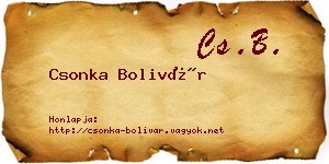 Csonka Bolivár névjegykártya